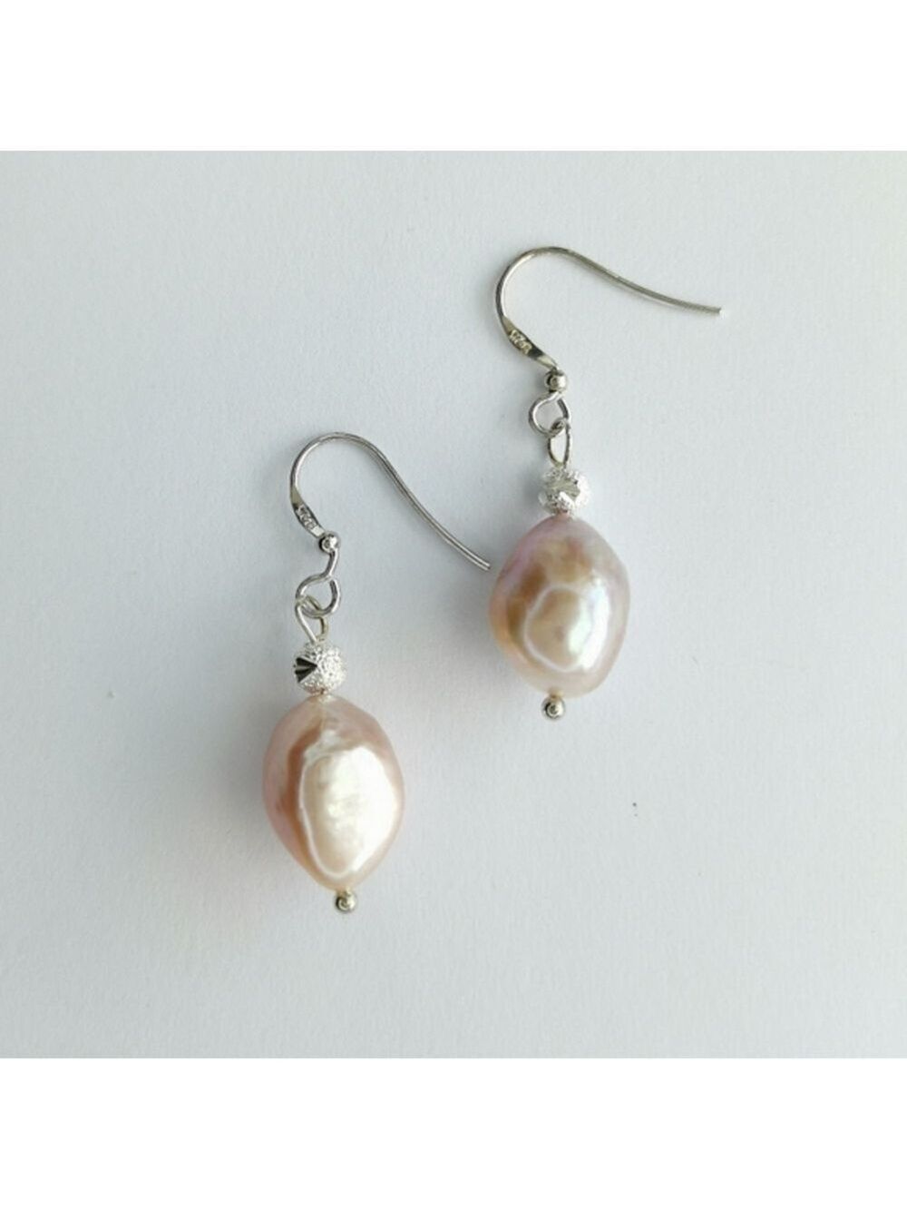 Pink Freshwater Pearl Teardrop Earrings Sterling Silver 🆕